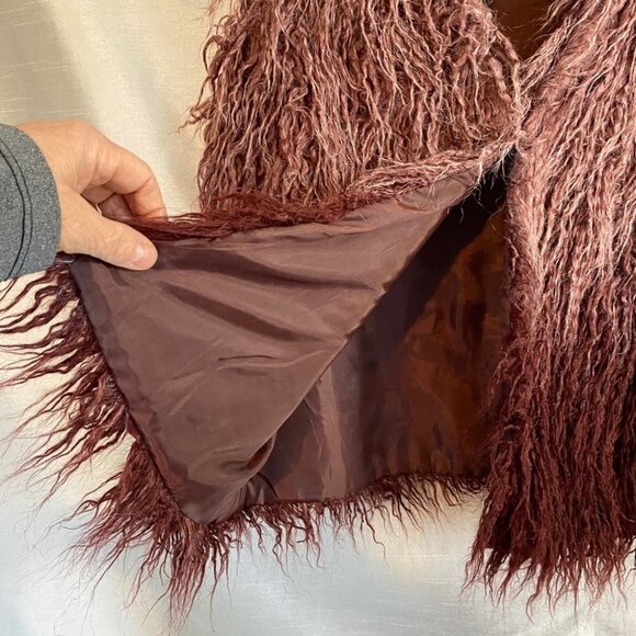 Ci Sono by Cavalini Burgundy Ombre Faux-Fur Vest Ladies Lg - Picture 9 of 14